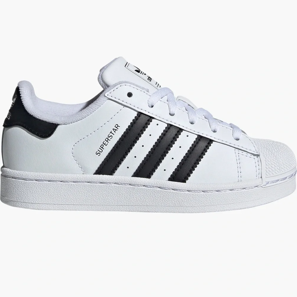 Adidas Superstar White with Black Stripes - Picture 1 of 8